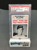 PSA Graded 1961 NU-Card Scoops Baseball #405 INDIANS' WOODIE HELD Trading Card - NM-MT 8