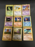 9 Card Lot of Vintage Base Set Shadowless Pokemon Cards from Huge Collector's Hoard