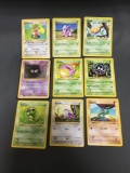 9 Card Lot of Vintage Base Set Shadowless Pokemon Cards from Huge Collector's Hoard