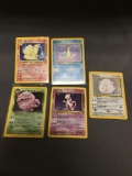 5 Card Lot of Vintage Pokemon Holofoil Rare Trading Cards from a Collection Find!