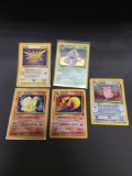 5 Card Lot of Vintage Pokemon Holofoil Rare Trading Cards from a Collection Find!