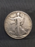 1937 United States Walking Liberty Silver Half Dollar - 90% Silver Coin from Estate