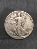 1945-D United States Walking Liberty Silver Half Dollar - 90% Silver Coin from Estate