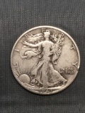 1942-D United States Walking Liberty Silver Half Dollar - 90% Silver Coin from Estate