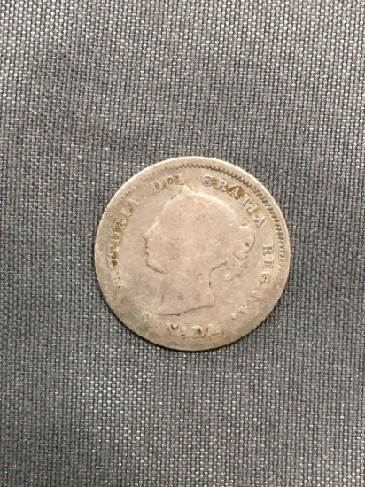 1880 Canada 5 Cent Silver Coin - 80% Silver Coin from Estate