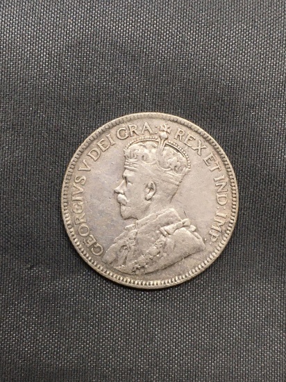 1919 Canada Silver Quarter - 92.5% Silver Coin from Estate - 0.1734 Ounces ASW