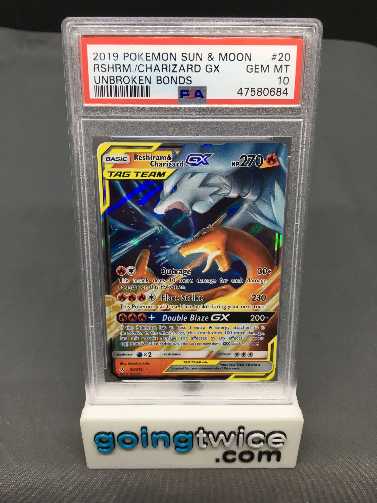 Pokémon - 1 Graded card - Charizard, Reshiram gx psa 10 - PSA 10