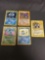 5 Card Lot of Vintage Holofoil Pokemon Trading Cards from Recent Collection Find!