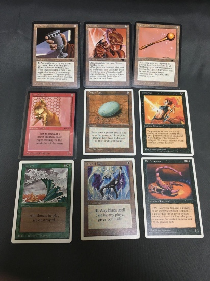 9 Card Lot of Vintage Magic the Gathering Trading Cards from Recent Collection Find!