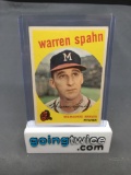 1959 Topps #40 WARREN SPAHN Braves Vintage Baseball Card