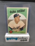 1959 Topps #20 DUKE SNIDER Dodgers Vintage Baseball Card