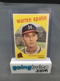 1959 Topps #40 WARREN SPAHN Braves Vintage Baseball Card