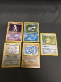 5 Card Lot of Vintage Holofoil Pokemon Trading Cards from Recent Collection Find!