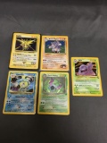 5 Card Lot of Vintage Holofoil Pokemon Trading Cards from Recent Collection Find!