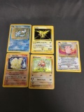 5 Card Lot of Vintage Holofoil Pokemon Trading Cards from Recent Collection Find!