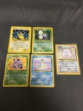 5 Card Lot of Vintage Holofoil Pokemon Trading Cards from Recent Collection Find!