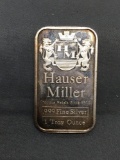 1 Troy Ounce .999 Fine Silver Hauser Miller Silver Bullion Bar