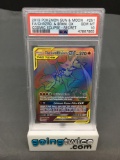 PSA Graded 2019 Pokemon Sun & Moon Cosmic Eclipse CHARIZARD & BRAIXEN GX Rainbow Holo - GEM MINT 10