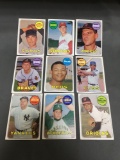 9 Card Lot of 1969 Topps Baseball Vintage Baseball Cards from Huge Collection