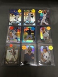 9 Card Lot of REFRACTORS and PRIZMS Baseball Cards from Huge Store Closeout Collection - Stars+