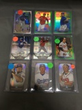 9 Card Lot of REFRACTORS and PRIZMS Baseball Cards from Huge Store Closeout Collection - Stars+