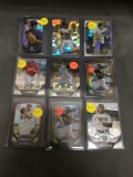 9 Card Lot of REFRACTORS and PRIZMS Baseball Cards from Huge Store Closeout Collection - Stars+