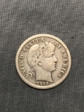 1913 United States Barber Silver Dime - 90% Silver Coin from Estate