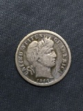 1914-S United States Barber Silver Dime - 90% Silver Coin from Estate