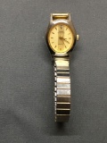 Gold Toned SARAH COVENTRY Bracelet Band Wristwatch with Diamond from Estate
