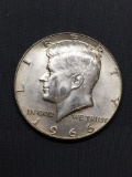 1966 United States Kennedy Silver Half Dollar - 40% Silver Coin from Estate