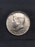 1969 United States Kennedy Silver Half Dollar - 40% Silver Coin from Estate