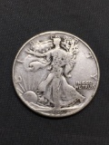 1942 United States Walking Liberty Silver Half Dollar - 90% Silver Coin