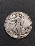 1942 United States Walking Liberty Silver Half Dollar - 90% Silver Coin