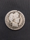 1914-D United States Barber Silver Quarter - 90% Silver Coin from Estate