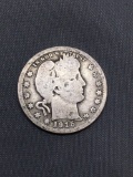 1915-D United States Barber Silver Quarter - 90% Silver Coin from Estate