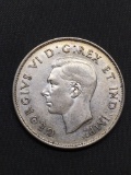 1942 Canada Silver Half Dollar - 80% Silver Coin from Estate