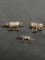 Lot of Three Sterling Silver African Wildlife Charms