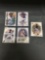 5 Card Lot of CERTIFIED BASEBALL AUTOGRAPHED CARDS From Huge Collection!