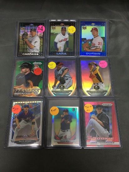 9 Card Lot of REFRACTORS and PRIZMS from Huge Collection with Rookies and Stars - WOW