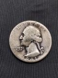 1941 United States Washington Silver Quarter - 90% Silver Coin