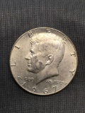 1967 United States Kennedy Silver Half Dollar - 40% Silver Coin from Estate