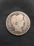 1910 United States Barber Silver Quarter - 90% Silver Coin