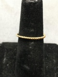 Rope Detail Featured 1.25 mm Wide Gold-Tone Sterling Silver Band