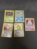 5 Card Lot of Vintage Pokemon Holofoil Rare Trading Cards from Recent Collection Find!