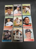 9 Card Lot of 1964 Topps Baseball Vintage Baseball Cards from Huge Collection