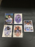 5 Card Lot of CERTIFIED BASEBALL AUTOGRAPHED CARDS From Huge Collection!