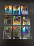 9 Card Lot of REFRACTORS and PRIZMS from Huge Collection with Rookies and Stars - WOW