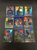 9 Card Lot of REFRACTORS and PRIZMS from Huge Collection with Rookies and Stars - WOW