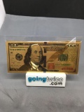 Lot of 8 Gold Dollar Banknotes Including DONALD TRUMP $1k Bill - Found at Estate