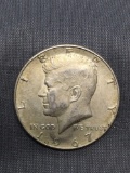 1967 United States Kennedy Silver Half Dollar - 40% Silver Coin from Estate